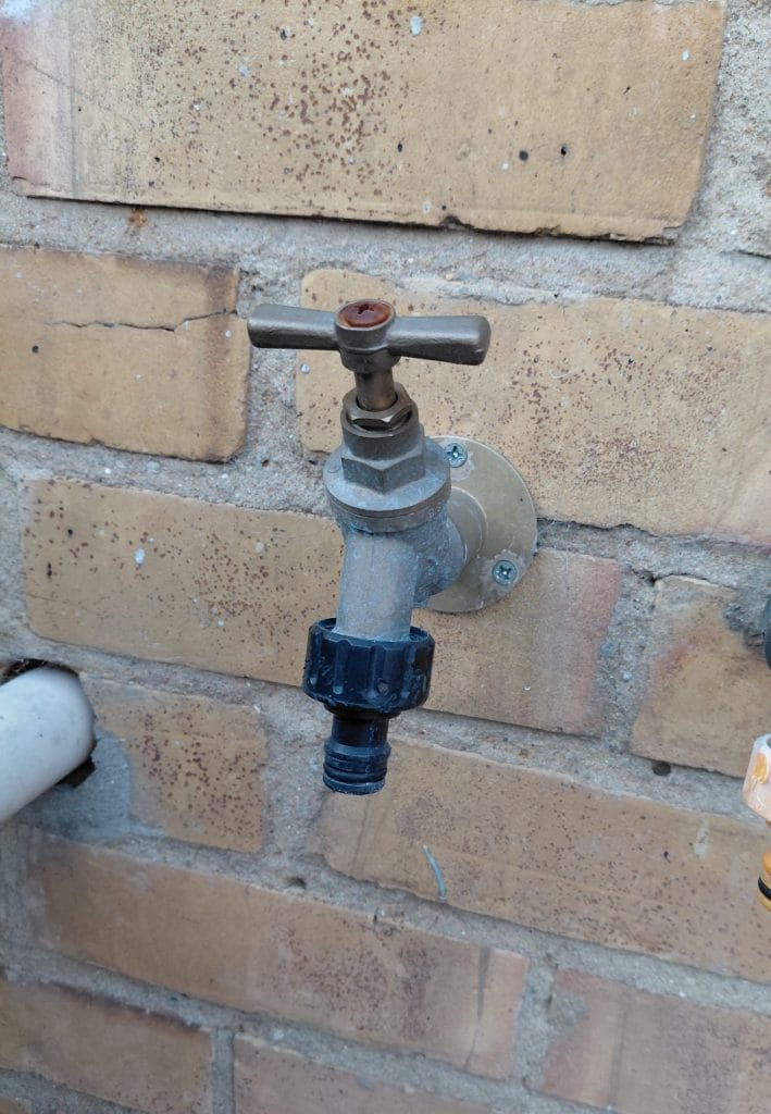 Outside garden tap installation at Essex property